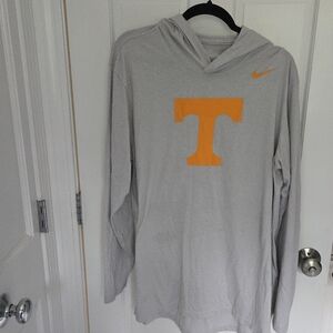 Nike University Of Tennessee "T" Gray Hooded Long Sleeve T-Shirt Men's XL